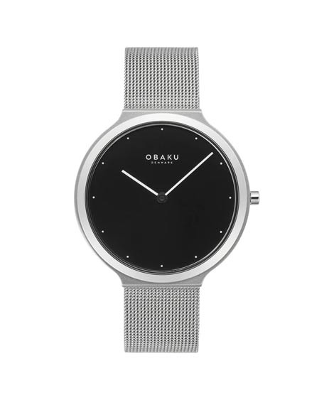 iShopping - Obaku Satin Lille Onyx Watch For Women's Silver (V269LXCBMC)