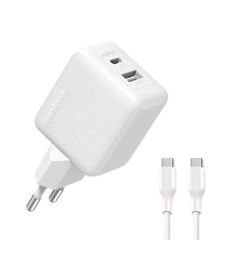 iShopping - Oraimo 20W PowerCube 201 Dual Port Charger With Type-C To Type-C Cable White (OCW-5203EU-114CC)