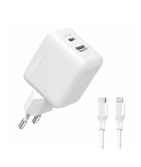 iShopping - Oraimo 20W PowerCube 201 Dual Port Charger With Type-C To Lightning Cable White (OCW-5203EU-114CL)