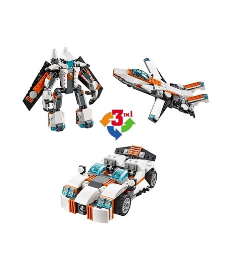 iShopping - Planet X 3 in 1 Car and Spoiler Jet Building Block Construction Set Toys (PX-11203)