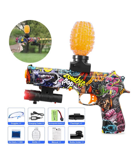 iShopping - Planet X Mini Gel Blaster Rechargeable Gun With Glasses Multicolor