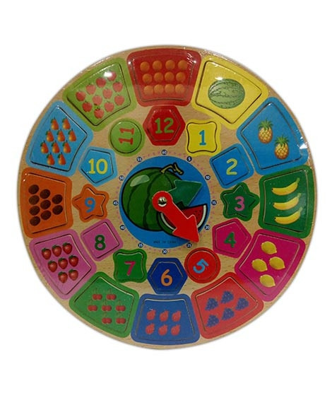 iShopping - Planet X Time And Number Counting Teaching Wooden Board Puzzle (PX-10506)