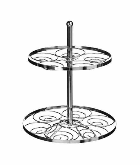 iShopping - Premier Home 2 Tier Chrome Cake Stand (0509780)