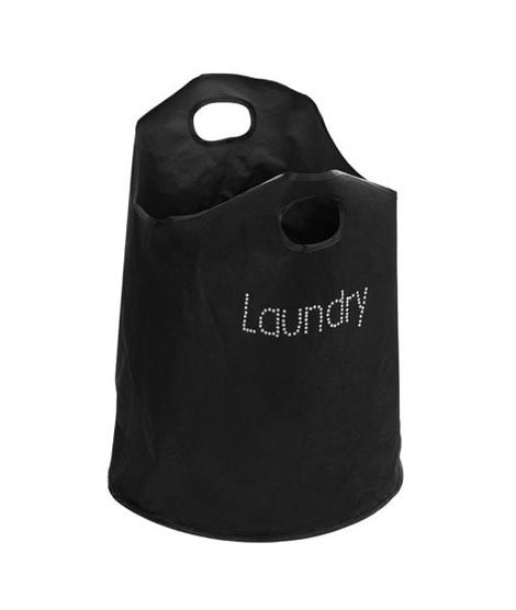 iShopping - Premier Home Black Polyester Diamantes Laundry Bag (1901065)