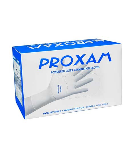 iShopping - Proxam Powdered Latex Examination Gloves Medium Size 