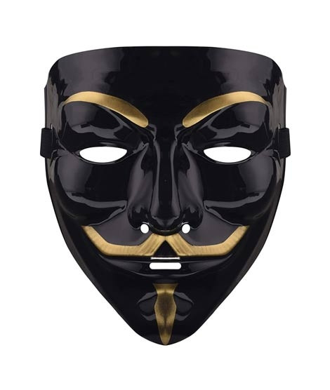 iShopping - Planet X Iconic V For Vendetta Mask Black & Gold (PX-11365)