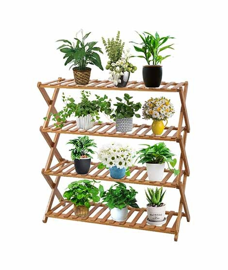 iShopping - Q-H Mart 4 Tier Folding Flower Pots Rack