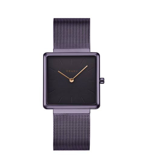 iShopping - Obaku Kvadrat Quartz Watch For Women Violet (V236LXNNMN)