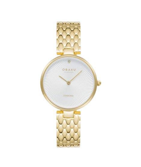 iShopping - Obaku Diamant Cider Quartz Watch For Women Gold (V256LXGISG)