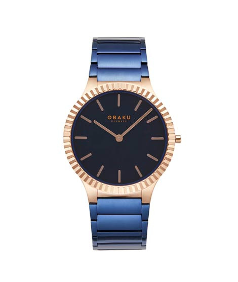 iShopping - Obaku Linje Bahama Quartz Watch For Men Blue (V292GXVLSL)