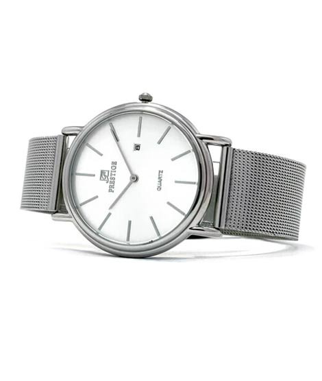 iShopping - Prestige Quartz Watch For Men Silver (PR-3466M-01)
