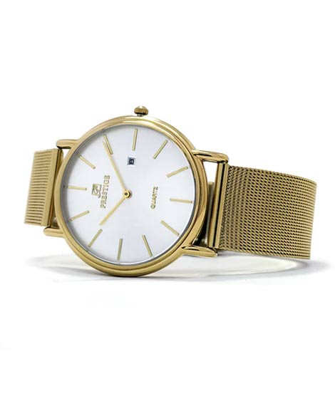iShopping - Prestige Quartz Watch For Men Golden (PR-3466M-26)