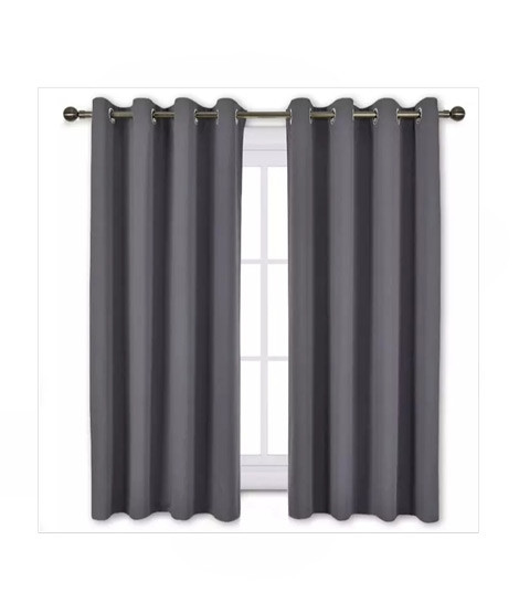 iShopping - Sajid Zaib Velvet Jacquard Curtains 2 Pcs Gray