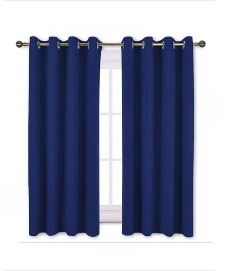 iShopping - Sajid Zaib Velvet Jacquard Curtains 2 Pcs Navy Blue