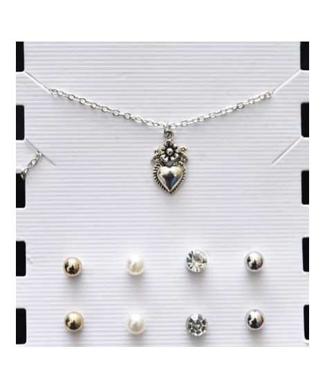 iShopping - Shaz Jewels Pendant Locket with Ear Studs (0004)