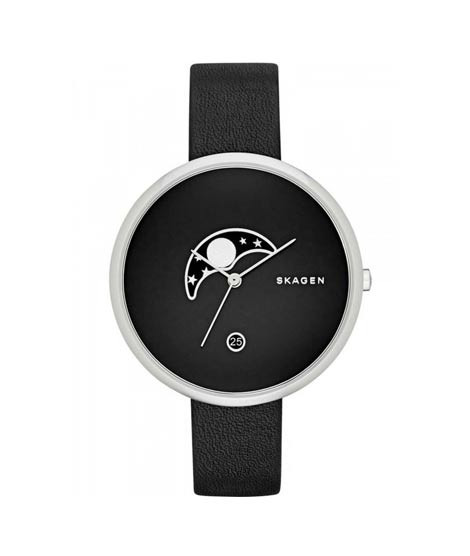 iShopping - Skagen Gitte Moon Phase Women's Watch Black (SKW2372)