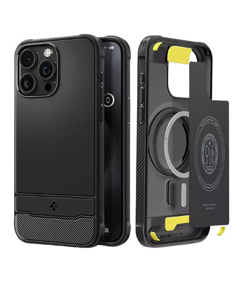 iShopping - Spigen Rugged Armor Magfit Case For Apple iPhone 15 Pro Max Matte Black (ACS06561)