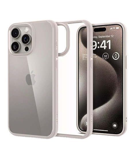 iShopping - Spigen Ultra Hybrid Case For Apple iPhone 15 Pro Max Natural Titanium (ACS07209)