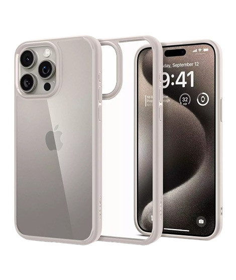 iShopping - Spigen Ultra Hybrid Case For Apple Iphone 15 Pro Natural Titanium (AGL07214)