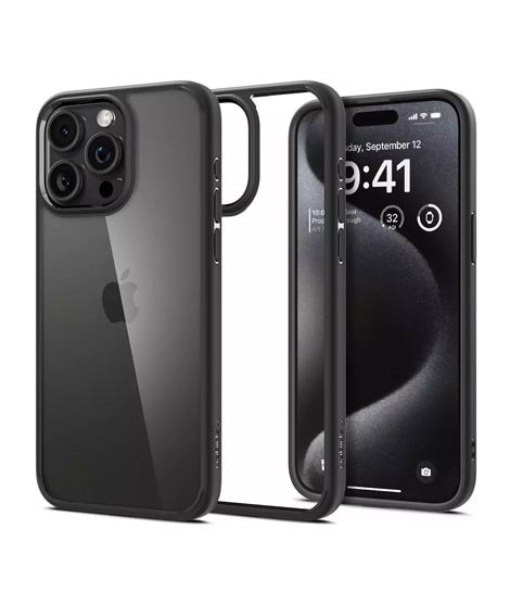 iShopping - Spigen Ultra Hybrid Matte Black Case For Apple iPhone 15 Pro (ACS06713)