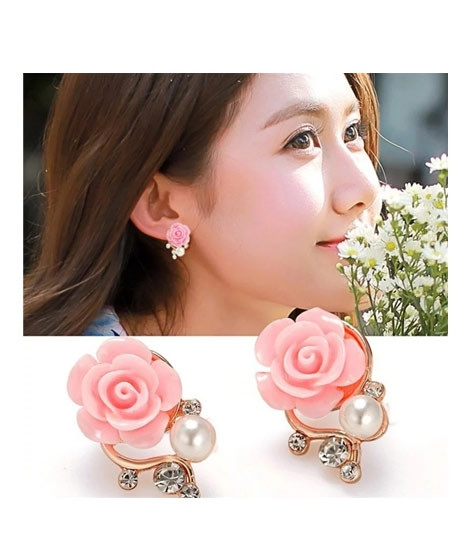iShopping - SS Mart Flower Pearl Earrings Gold Pink