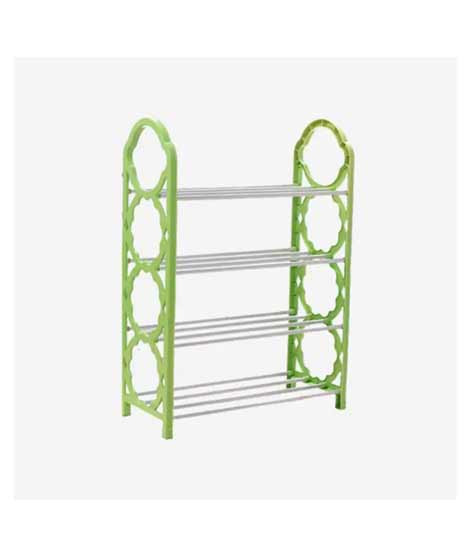 iShopping - Choice Center 4 Layer Plastic and Aluminum Metal Standing Shoe Rack