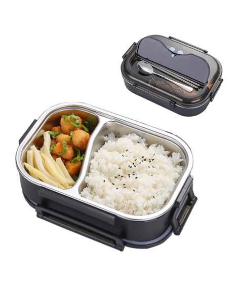 iShopping - RGShop Stainless Steel Two Portions Lunch Box