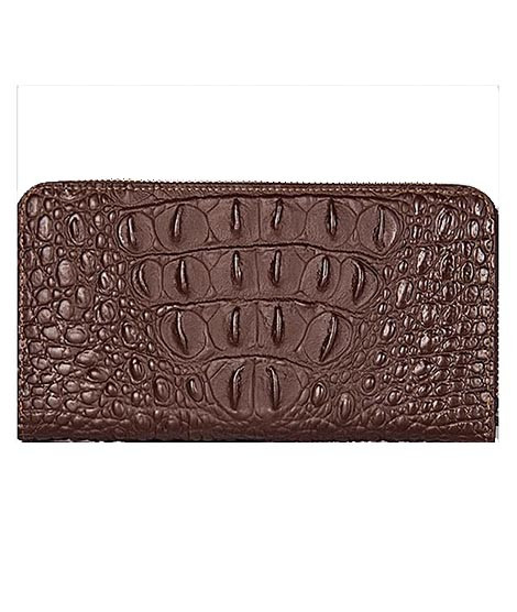 iShopping - Tasmanpk Crocodile Pattern Wallet For Unisex - Brown (1000)