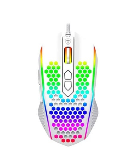 iShopping - T-Dagger Imperial Honeycomb RGB Wired Gaming Mouse - White (TGM310)