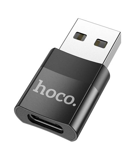 iShopping - Hoco USB Male to Type-C Female Adapter Black (UA17)