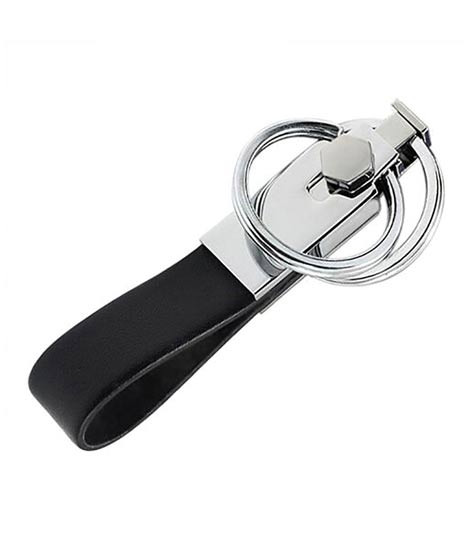 iShopping - Ferozi Traders Double Ring Leather Metal Key Chain