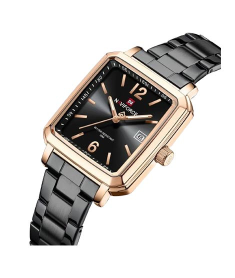 iShopping - Naviforce Square Class Edition Watch For Women Black (NF-9252g-3)