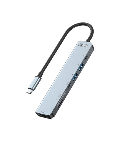 iShopping - XO USB C Hub 7 in 1 Type C to HDMI PD Charging Adapter - Tarnish (HUB008)