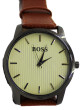iShopping - SK-Enterprises Leather Analog Stainless Steel Watch For Men Brown