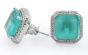 iShopping - Zed Eye Cyno Squares Earrings For Women Aqua  (ISE122D)