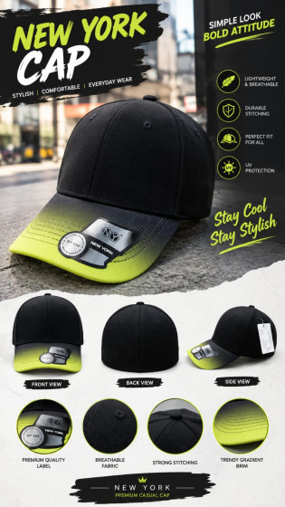 iShopping - New York Premium Casual Cap for Men - Black and Green