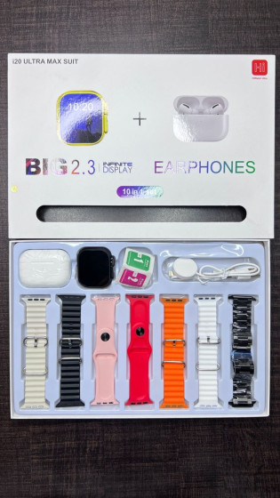 iShopping - Balentoeaccess i20 Ultra Max SmartWatch 7 Free Straps Wireless Earbuds