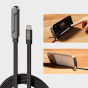 iShopping - 240W USB-C to USB-C Fast 1.5 Meter Charging Cable with Foldable Phone Holder