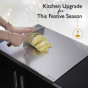 iShopping - City Mart Stainless Steel Cutting Board and Rolling Pin Set