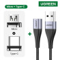 iShopping - UGREEN Magnetic 3A Dual Socket Type-C + Micro Fast Charging Cable 1M Black