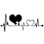 iShopping - Muzamil Store Heartbeat Lifeline Car Sticker Black