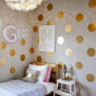 iShopping - Metallic Gold Polka Dot Wall Decals - 10pcs