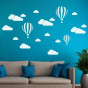 iShopping - White Clouds Air Balloon Wall Sticker