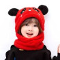 iShopping - SS Mart Winter Children Hat Plus Fleece Kids Wool Caps - Red