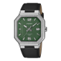 iShopping - Casio Green Textured Dial Black Leather Watch - (MTP-B195L-3AV)