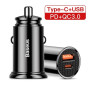 iShopping - BASEUS 30W Dual Ports PD + QC USB Fast Charging Car Charger - Black