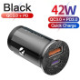 iShopping - KUULAA 42W Dual Ports PD + QC USB Fast Charging Car Charger Black