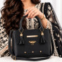 iShopping - Women’s Black Leather Look Tote Handbag