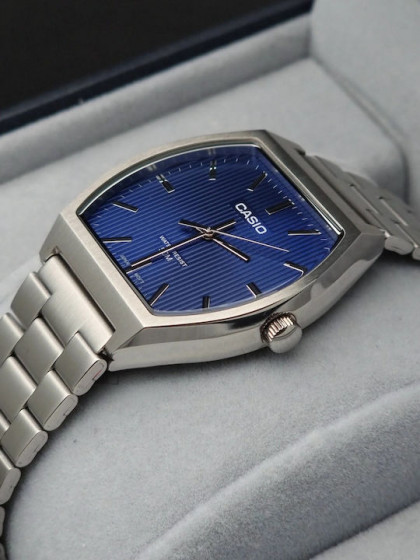 iShopping - Casio Square Blue Dial Stainless Steel For Men (MTP-B140D-2A)