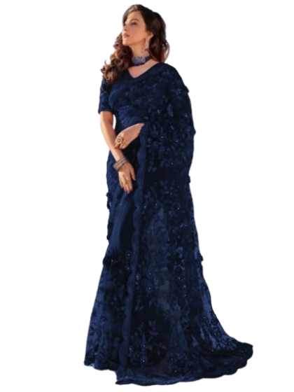 iShopping - Zr Collection Indian Unsititched Net Saree Collection